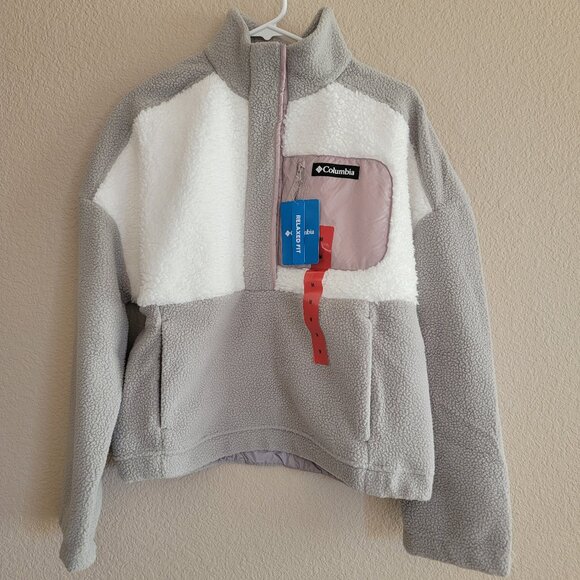 Columbia Lodge Sherpa Pullover in Dove Sea Salt Crushed Clay NWT - Picture 3 of 6